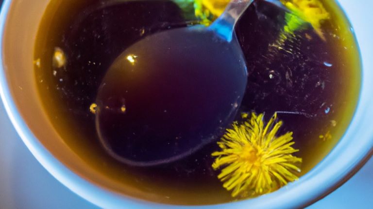 A cold bowl of dandelion soup.